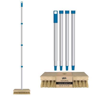 Deck Scrub Brush, 9" 3.5" Head w/ Natural Coco Bristles for Outdoor Cleaning, Removes Dirt & Grime from Patios, Decks, Grout, 1 Count - Image 2