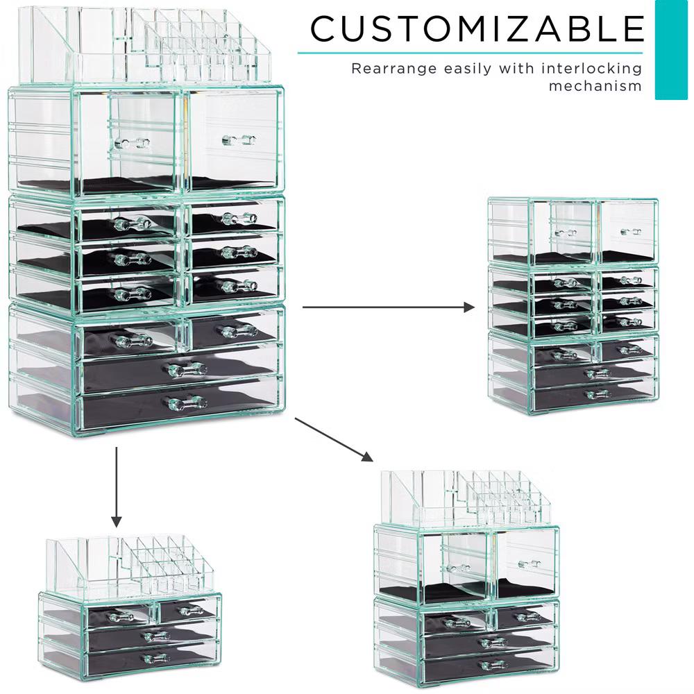 Large Makeup Organizer Case - 4 Piece Set (12 Drawers) - Image 25