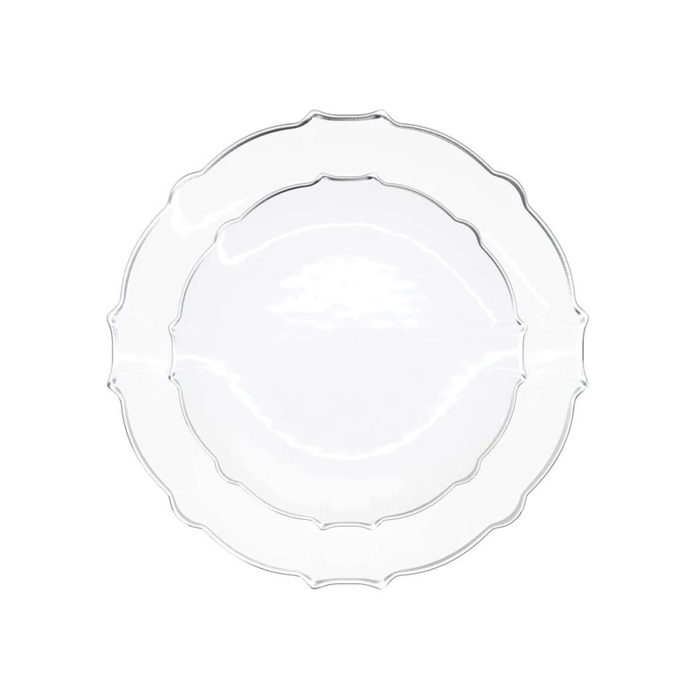 Trendables 40 Pieces Plastic Disposable Wedding Plates Set - 20 7.5" & 20 10" Thin & DelicateTinted Petals Plates with Rim - Image 8