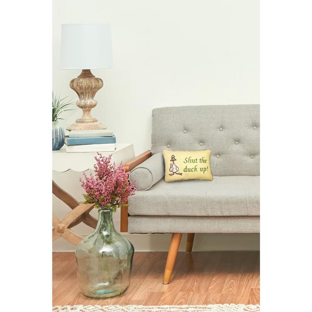 C&F Home Funny Humor "Shut The Duck Up" Embroidered Mini Accent Pillow, 6" 9" - Image 3