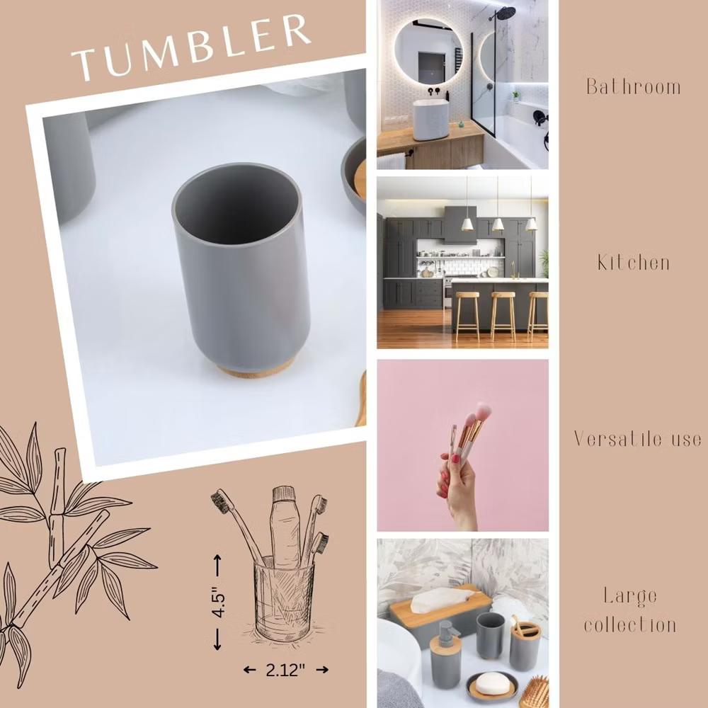 French Home Goods Elegant Bamboo-Based Bathroom Tumbler – Modern Vanity Cup, Ideal for Toothbrush Holder or Countertop Organizer - Image 12