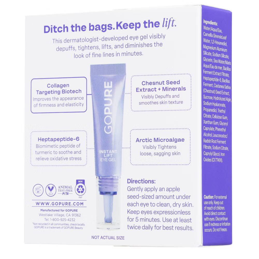 goPure Instant Eye Lift Gel - 0.34oz - Image 6
