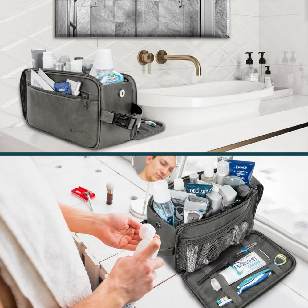 Toiletry Bag for Men, Travel Essentials Shaving Dopp Kit, Water Resistant Cosmetic Makeup Organizer Case - Image 25