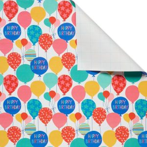 20 Sq Ft Balloons Kids' Birthday Wrapping Paper