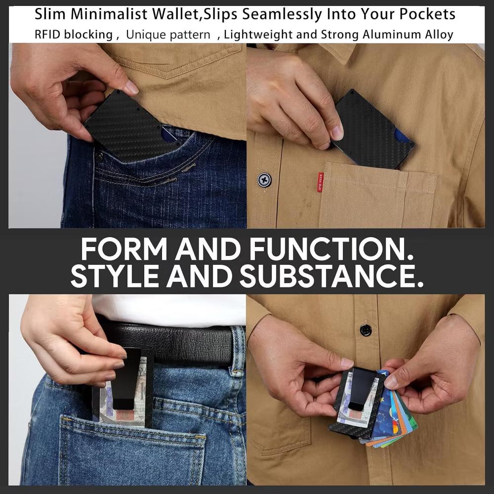 Maison Wallet for Men Aluminium RFID Card Holder with Money Clip - Image 3