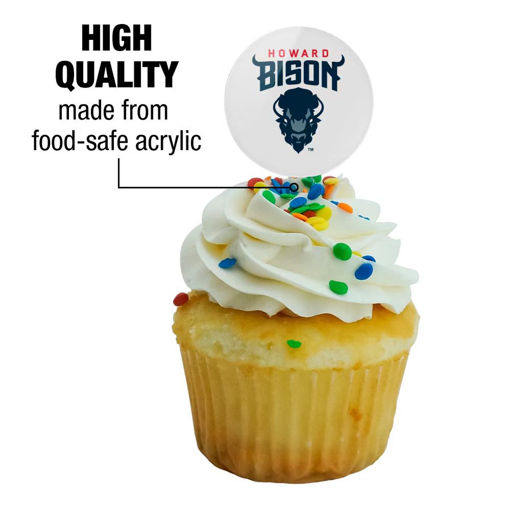 Howard University Bison Primary Logo Cupcake Picks Toppers Decoration Set of 6 - Image 6