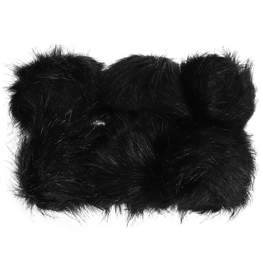 Fluffy Elastic Faux Fur Pom Poms for Hats Scarves Gloves 6 Pcs - Image 9
