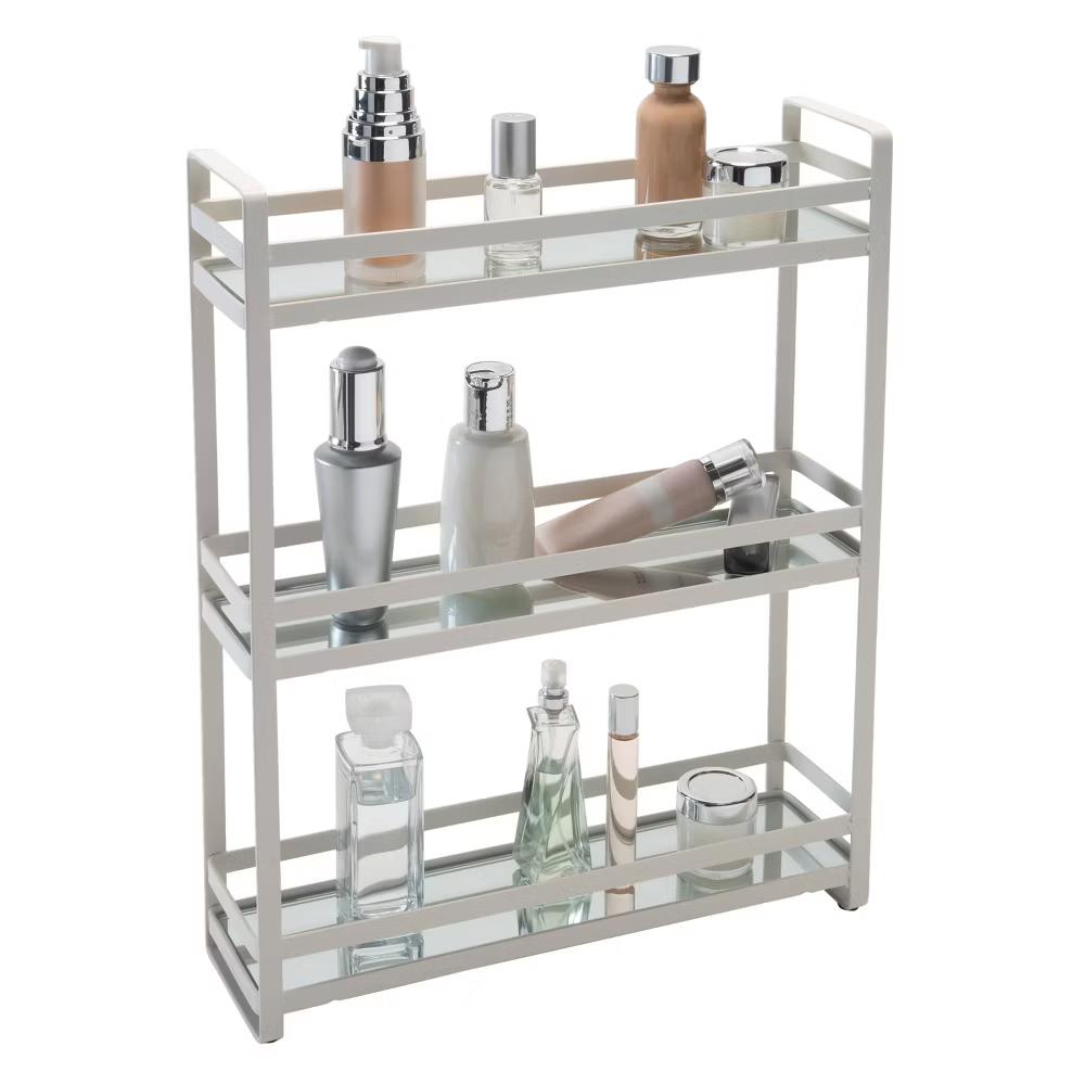 3 Tier Flat Wire Slim Vanity Tower White - Image 7