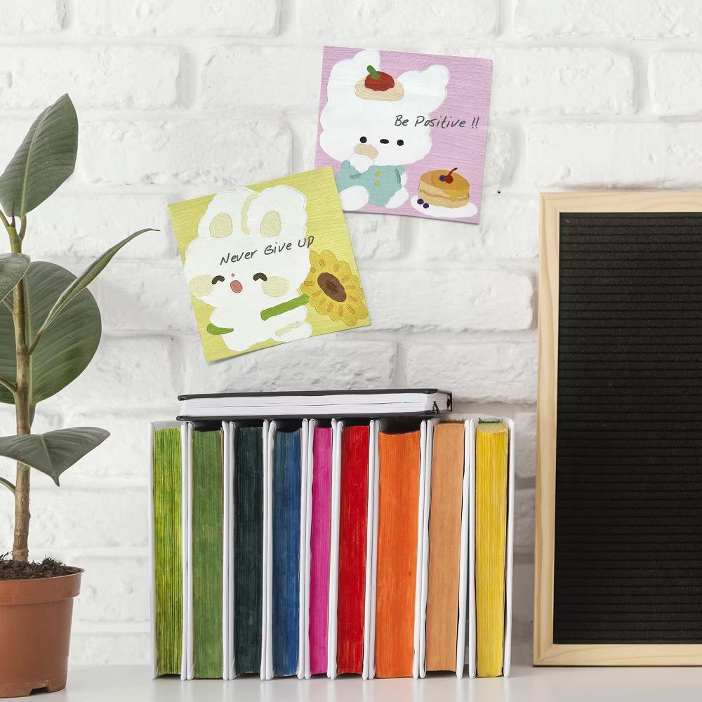 Cute and Funny Animal Sticky Notes, Adhesive Memo Notepads for Home, Office, Work, Bunny and Kitty 4pc - Image 5