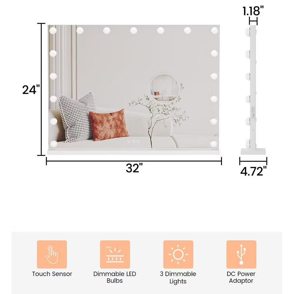 LED Vanity Mirror – Touch Control 3 Light Modes, Dimmable & 360° Rotation Makeup Mirror for Bathroom/Bedroom (1-Piece) - Image 27