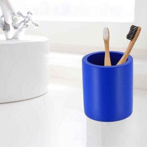 French Home Goods Concrete Cement Toothbrush Holder, Modern Countertop Organizer
