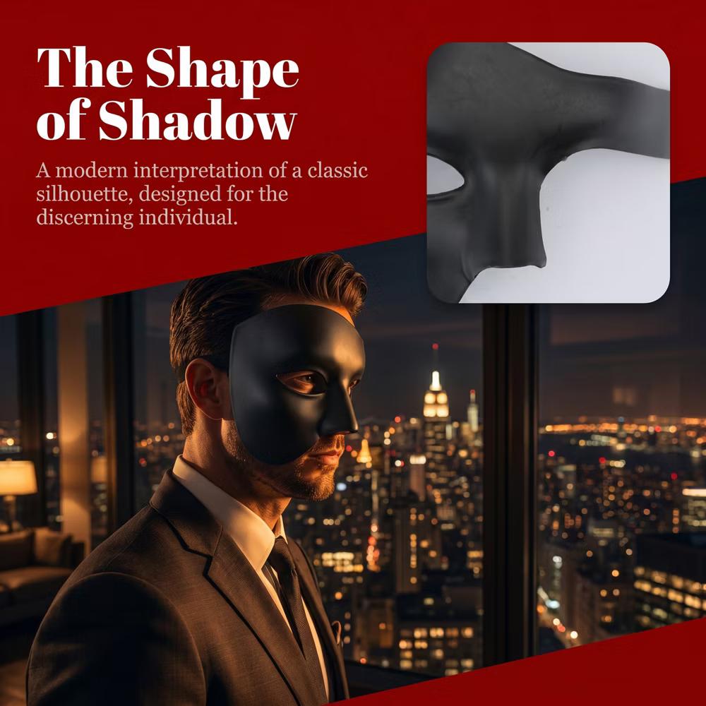 Plastic Half Face Mask for Halloween Costume Party and Mysterious Black Decor - Image 4