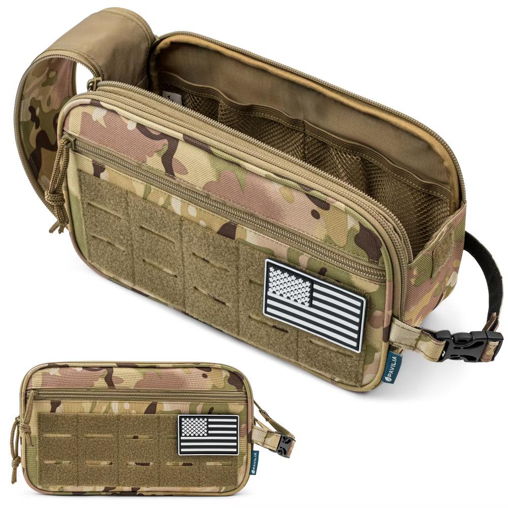 Tactical Toiletry Bag for Men, Hygiene Travel Bag, Military Dopp Kit, Water Resistant Molle Pouch, Shaving Grooming Organizer Case - Image 47