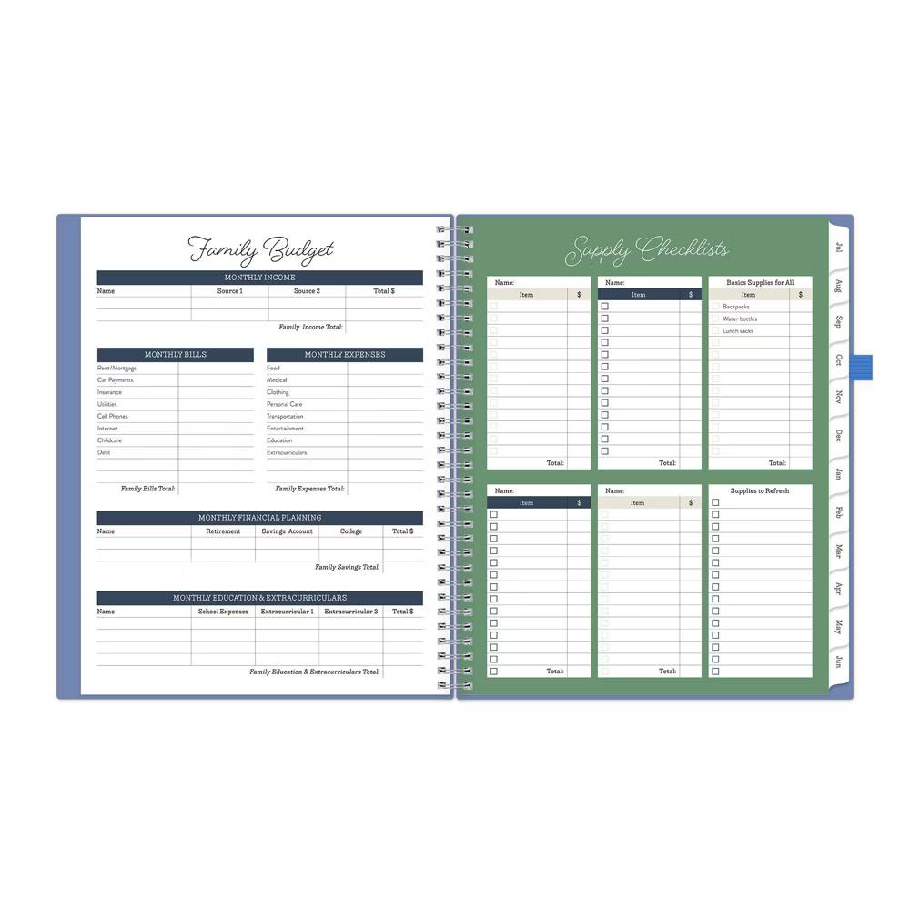 Blue Sky Your Year Parent Weekly/Monthly Planner Wirebound 8.5"x11" Blue Plans - Image 19
