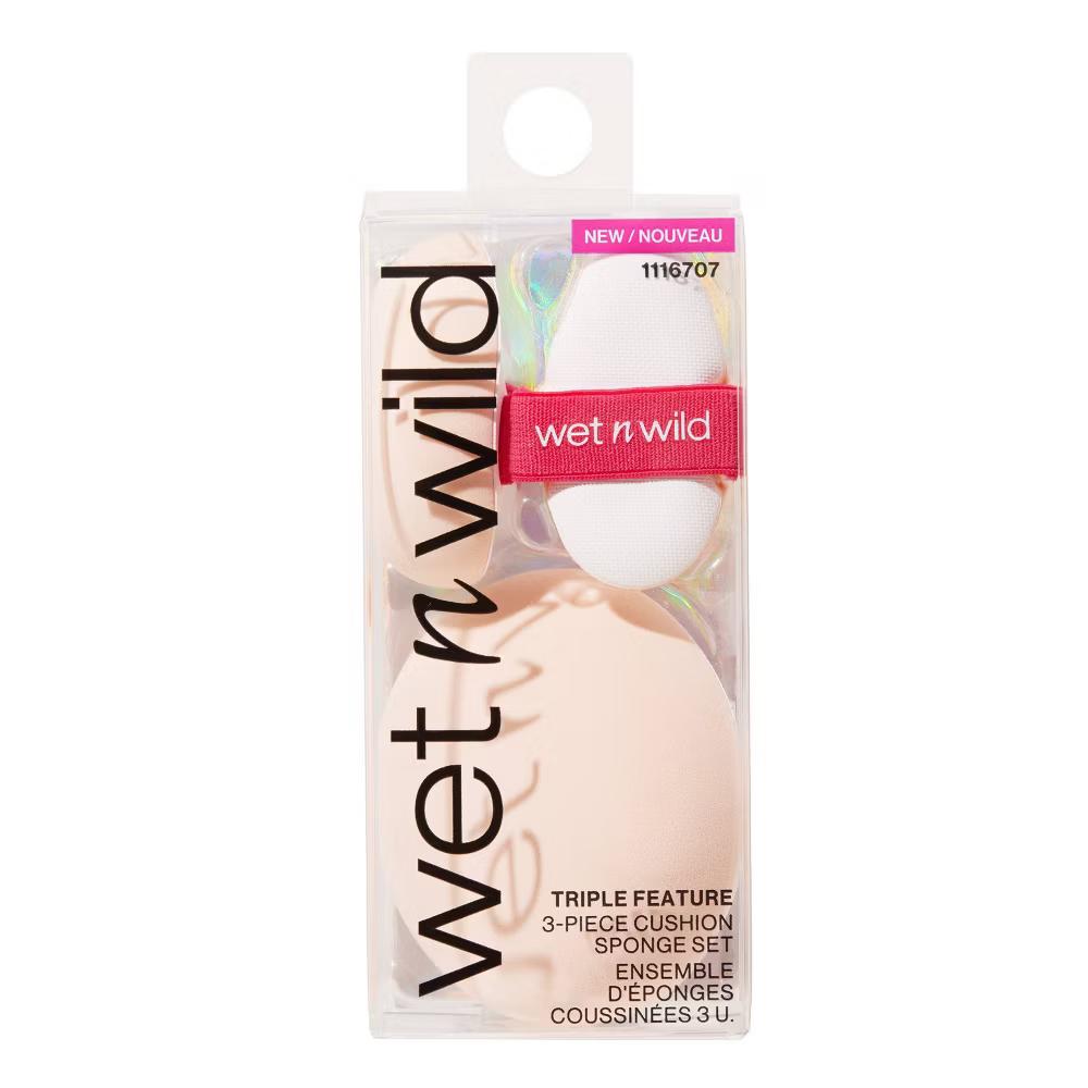 Wet n Wild Triple Feature 3-Piece Cushion Makeup Sponge Set: For Cream, Powder, Liquid, Multi-Use - Image 3