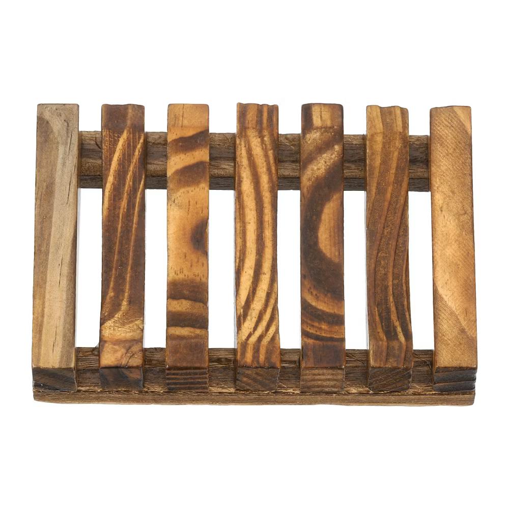 Wooden Natural Self Draining Bathroom Kitchen Sink Soap Dish - Image 2