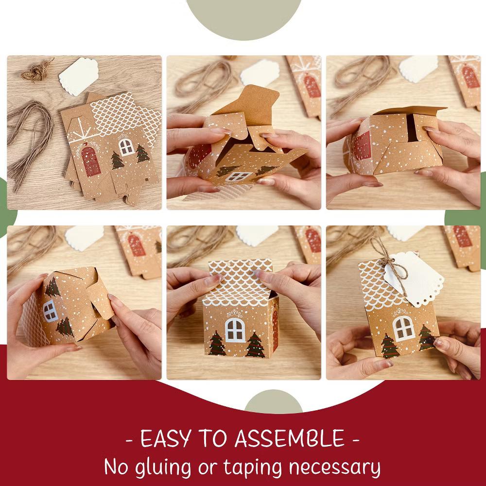 Xmas Gingerbread House Gift Boxes & Tags 10pcs - Image 2