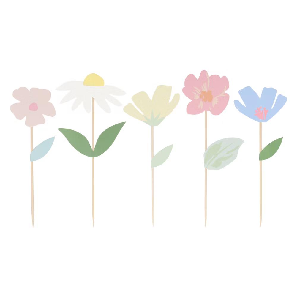 Flower Cake Wrap & Toppers (Pack of 7) - Image 3
