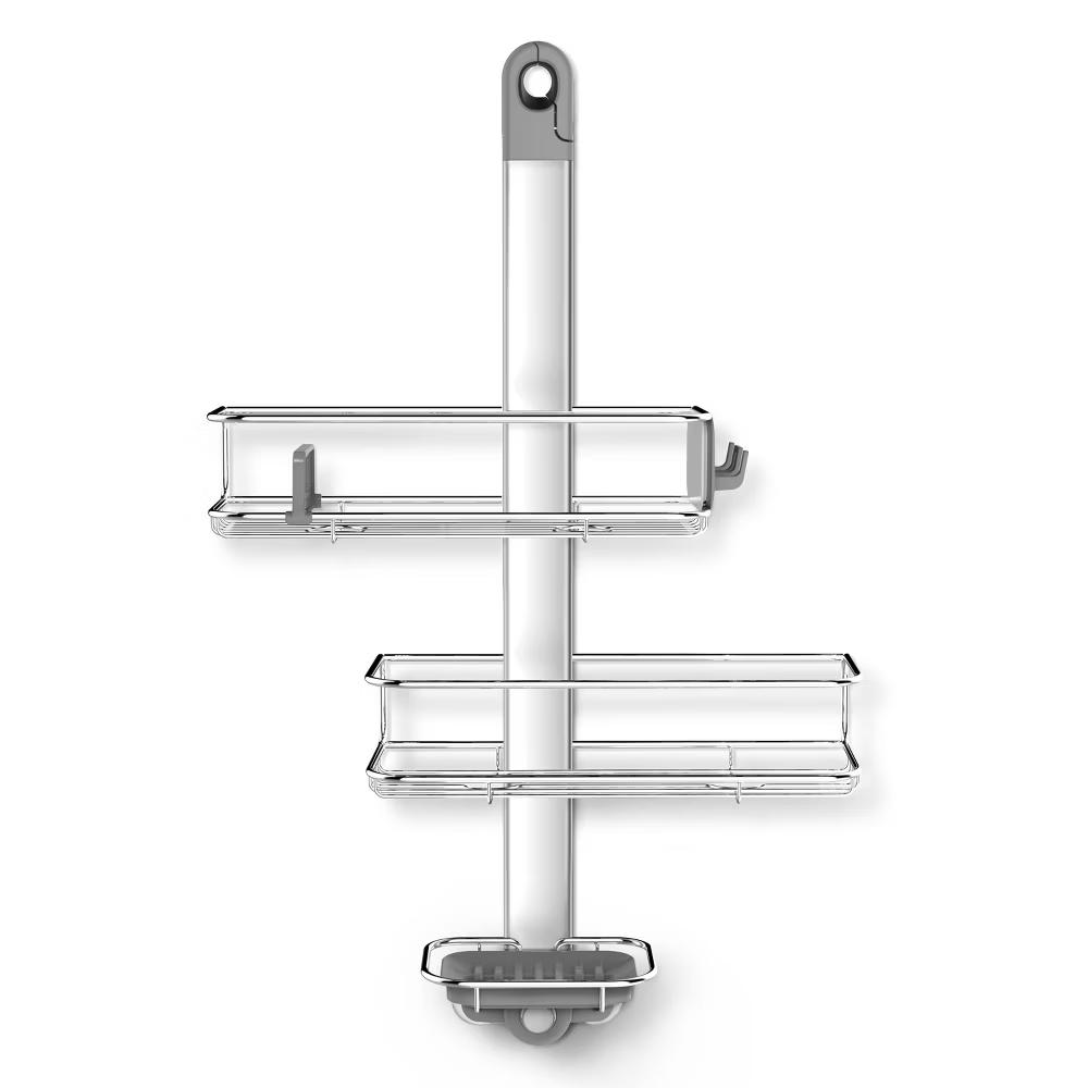 simplehuman Medium Adjustable Shower Caddy - Stainless Steel/Anodized Aluminum: Bath Organizer, Rustproof Shelf - Image 7