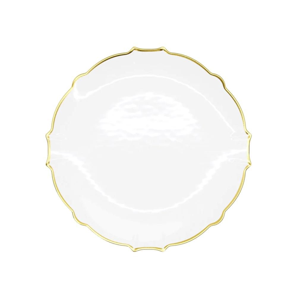 Trendables 40 Pieces Plastic Disposable Wedding Plates Set - 20 7.5" & 20 10" Thin & DelicateTinted Petals Plates with Rim - Image 56