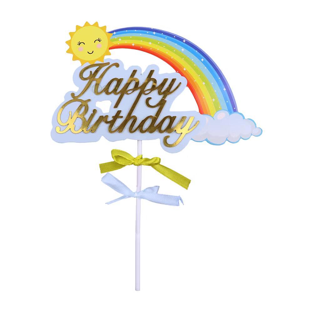 Happy Birthday' Rainbow Cake Topper