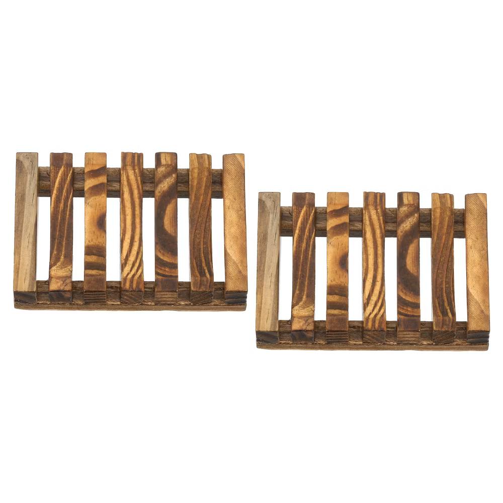 Wooden Natural Self Draining Bathroom Kitchen Sink Soap Dish - Image 15