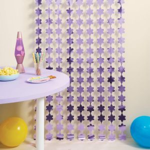Flower Foil Party Backdrop Decoration Purple