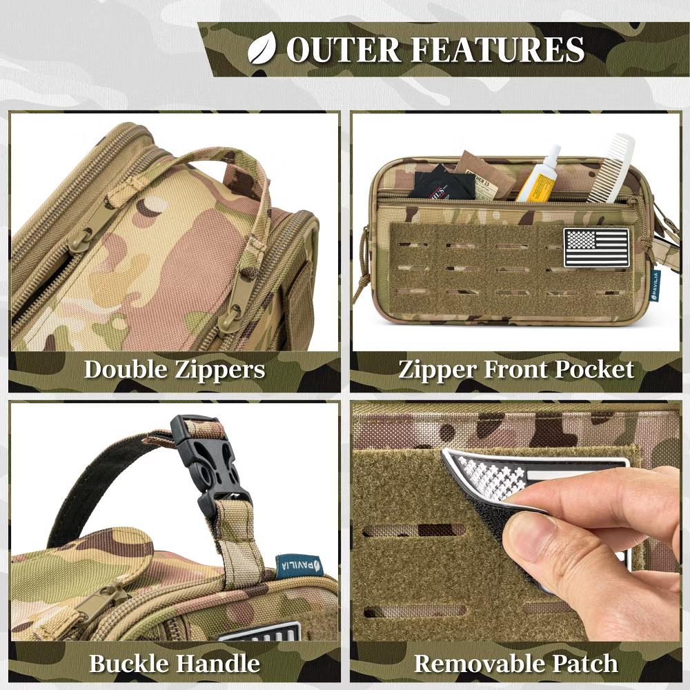Tactical Toiletry Bag for Men, Hygiene Travel Bag, Military Dopp Kit, Water Resistant Molle Pouch, Shaving Grooming Organizer Case - Image 19