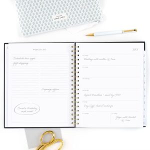 Essentials 7.875"x9.875" Large Hardcover Wirebound with Bungee 2026-2027 Weekly/Monthly Planner Black