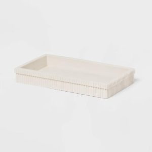 Ribbed Bath Tray White