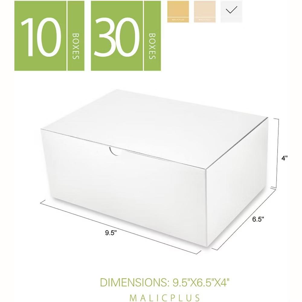 10 Pack White Gift Boxes with Lids 9.5x6.5x4 Inches Paperboard for All Occasion Bridesmaid Proposal Mug Packaging Bulk - Image 5