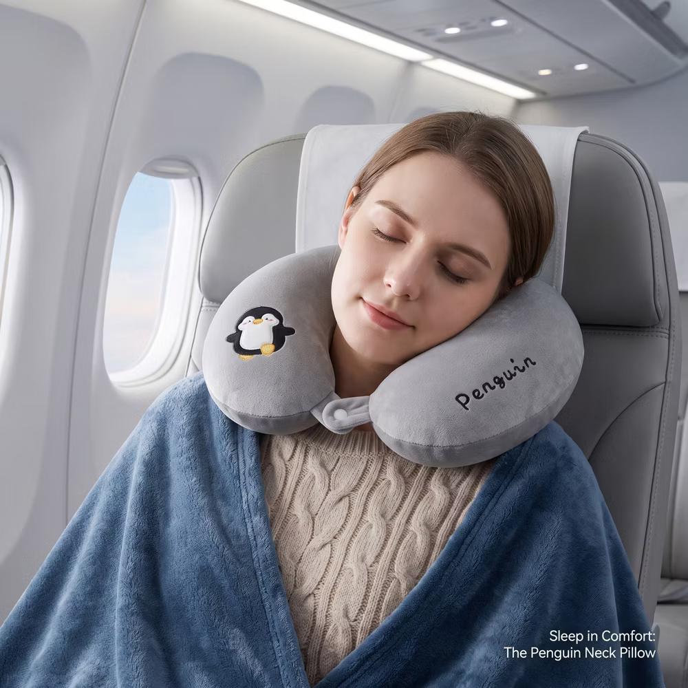 Cut Animal Pattern Memory Foam U-Shape Travel Lightweight Travel Neck Pillows 13x11in 1 Pc - Image 13