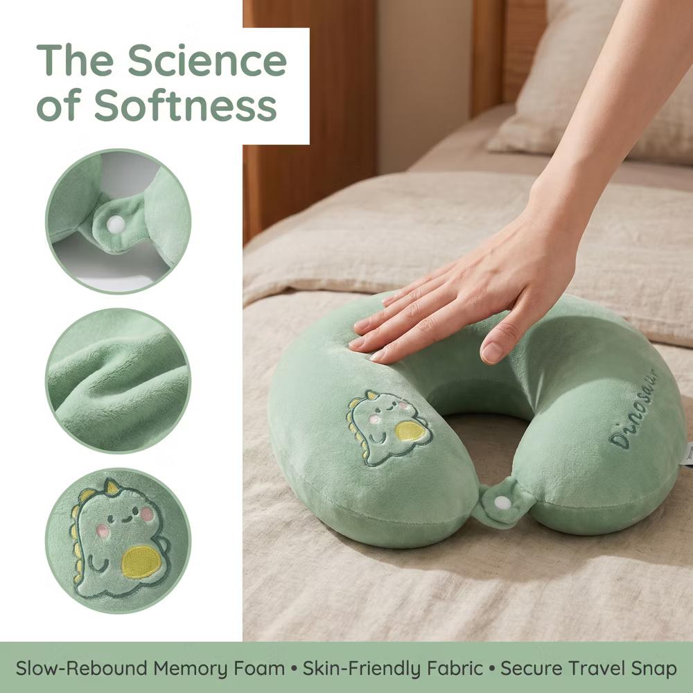 Cut Animal Pattern Memory Foam U-Shape Travel Lightweight Travel Neck Pillows 13x11in 1 Pc - Image 8