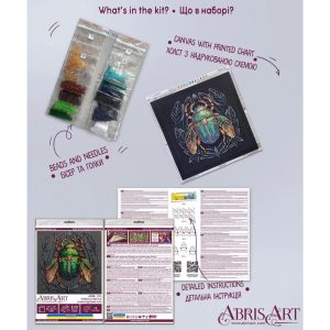 Art Mid-sized bead embroidery kit - Emerald beetle AMB-105