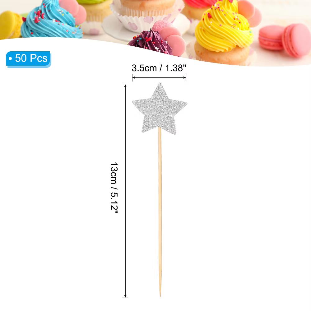Birthday Party Supplies Little Star Cupcake Toppers 50 Pcs - Image 33