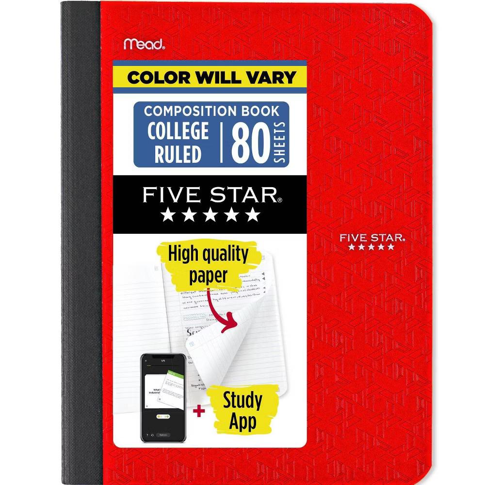 Five Star 80pg College Rule Composition Notebook 9.75"x7.5": Soft Cover, Acid-Free, Sewn Binding, Adult Stationery - Image 9