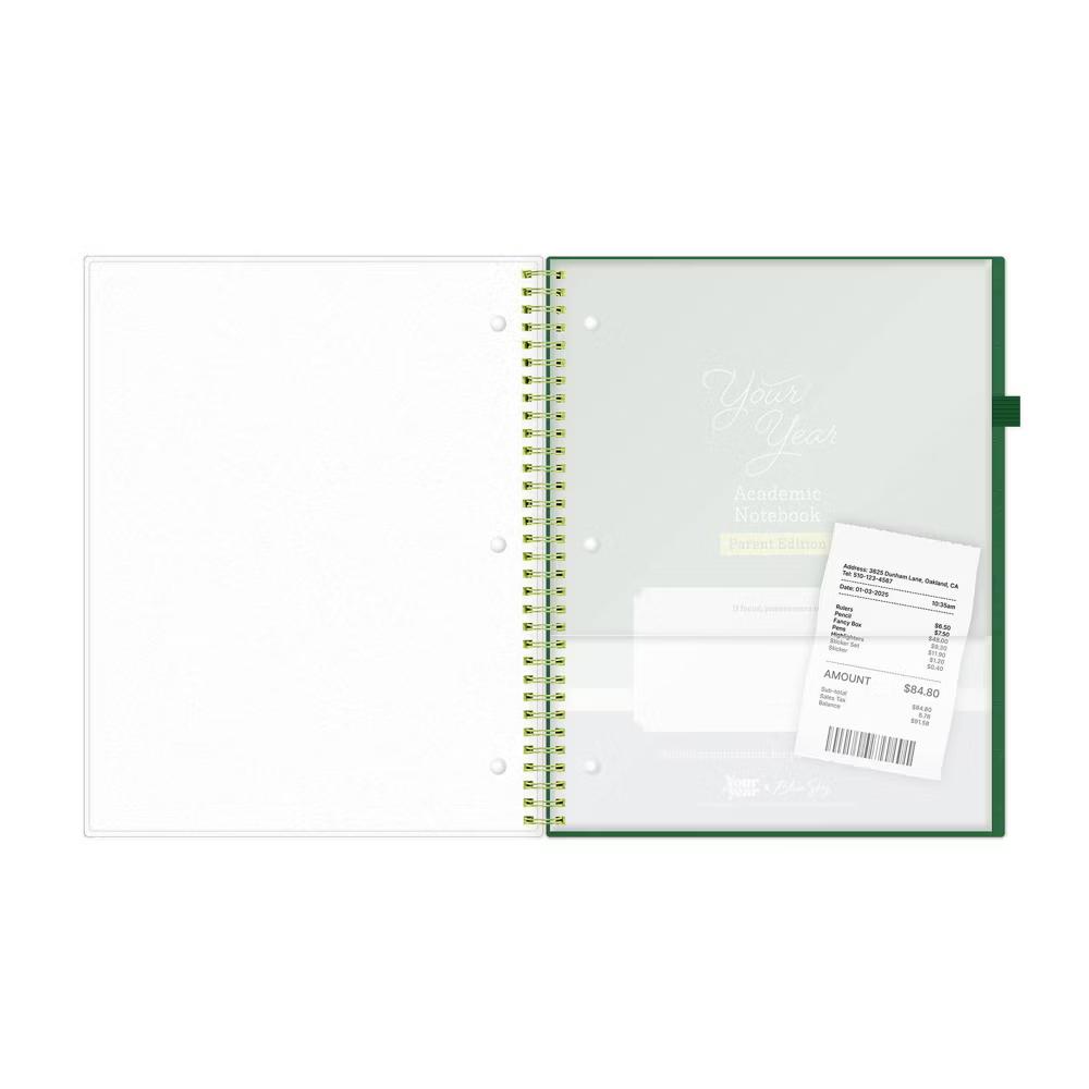 Blue Sky Your Year Parent Wirebound Notebook 8.5"x11" Green Note