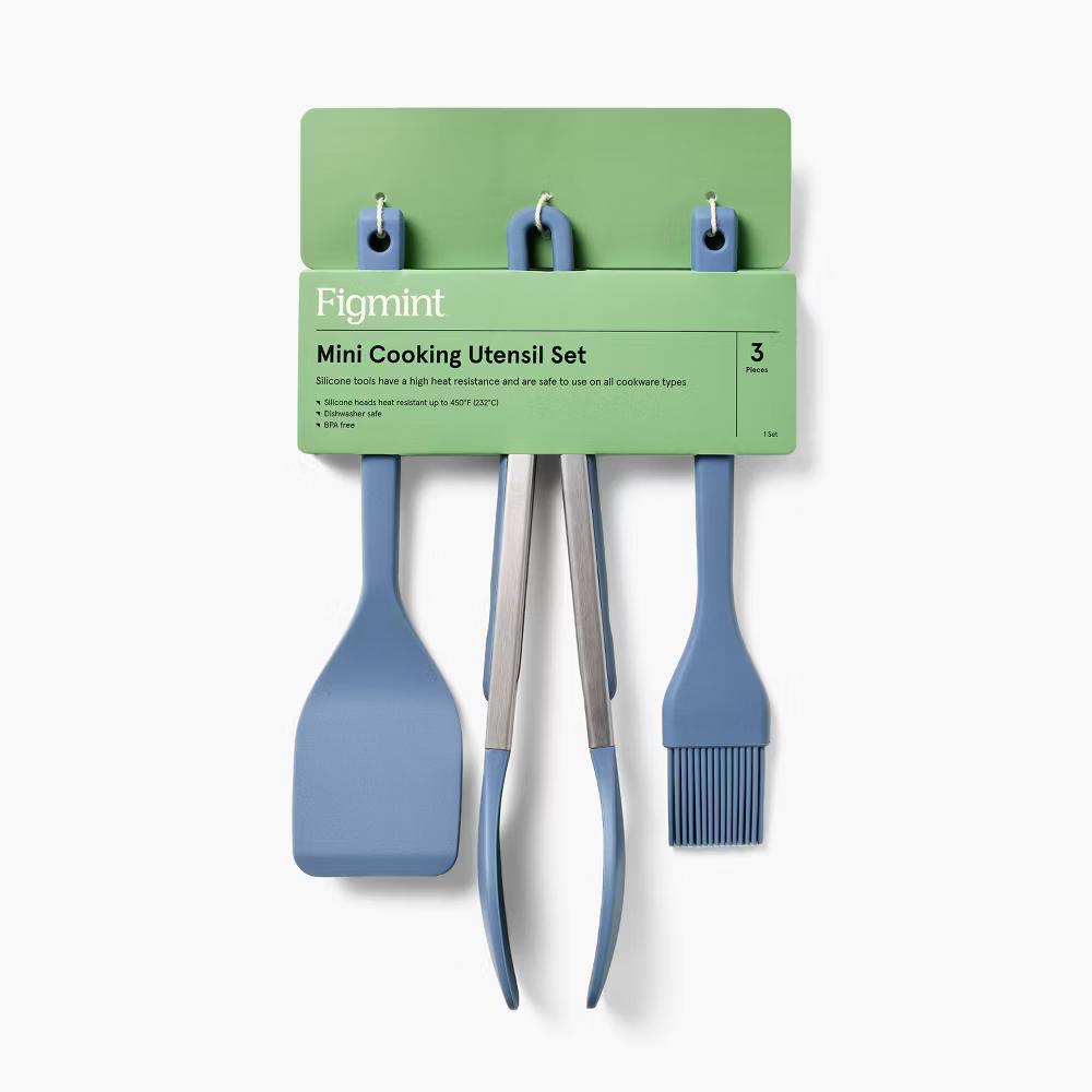 3pc Silicone Mini Turner Basting Brush and Tongs Set - Image 2