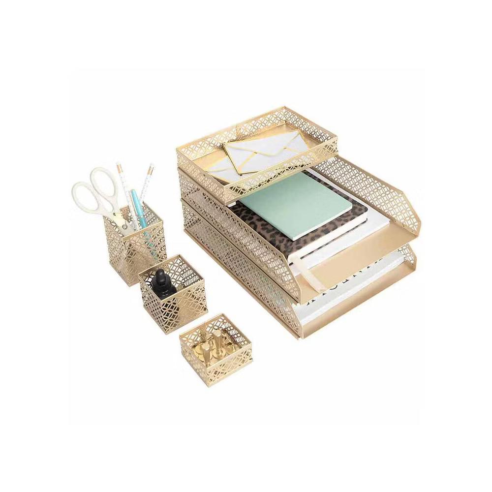 Blu Monaco 6 Piece Interlocking Desk Organizer Set - Image 17