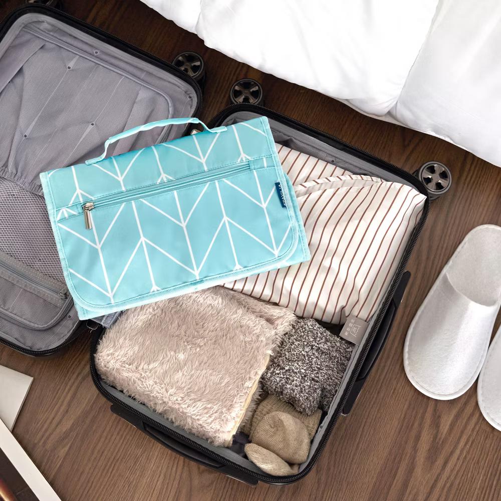 Hanging Toiletry Bag Women Men, Travel Kit Foldable Waterproof Organizer, Roll up Cosmetics Makeup Essentials Jewelry Case - Image 40
