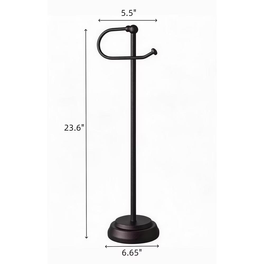 Freestanding Toilet Paper Holder, Matte Black Chrome, Installation Free Tissue Stand for Bathroom, Non Slip TP Holder for Standard Rolls - Image 4