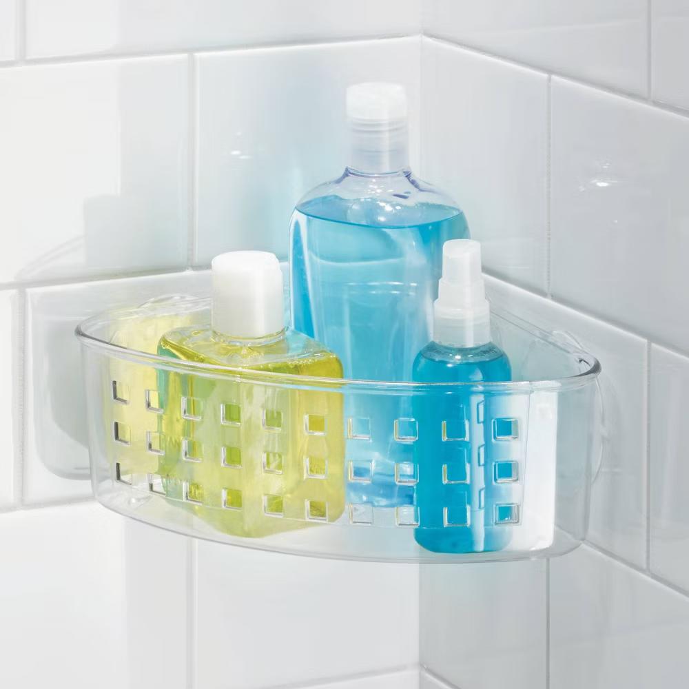 Plastic Bathroom Suction Holder Shower Organizer Corner Basket - Image 3