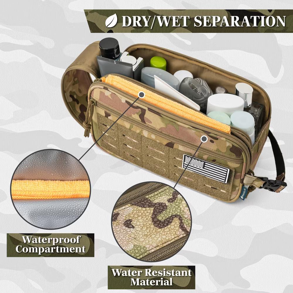Tactical Toiletry Bag for Men, Hygiene Travel Bag, Military Dopp Kit, Water Resistant Molle Pouch, Shaving Grooming Organizer Case - Image 14