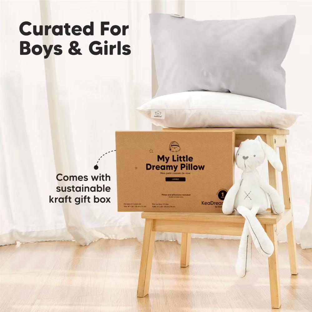 Jumbo Toddler Pillow with Pillowcase, 14X20 Soft Organic Toddler Pillows for Sleeping, Kids Travel Pillow - Image 15
