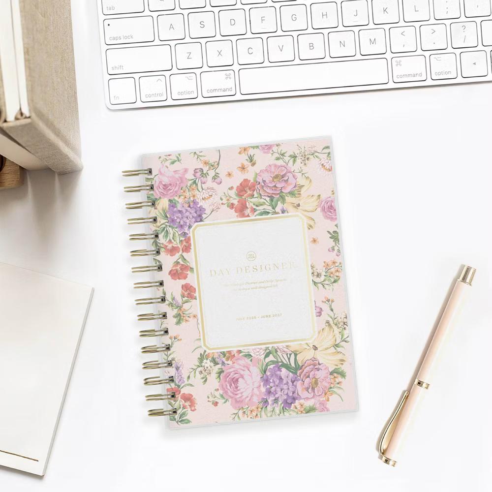 Day Designer 5"x8" 2026-2027 Planner Fiona Rose Blush Frosted Daily/Monthly Safety Wirebound - Image 2