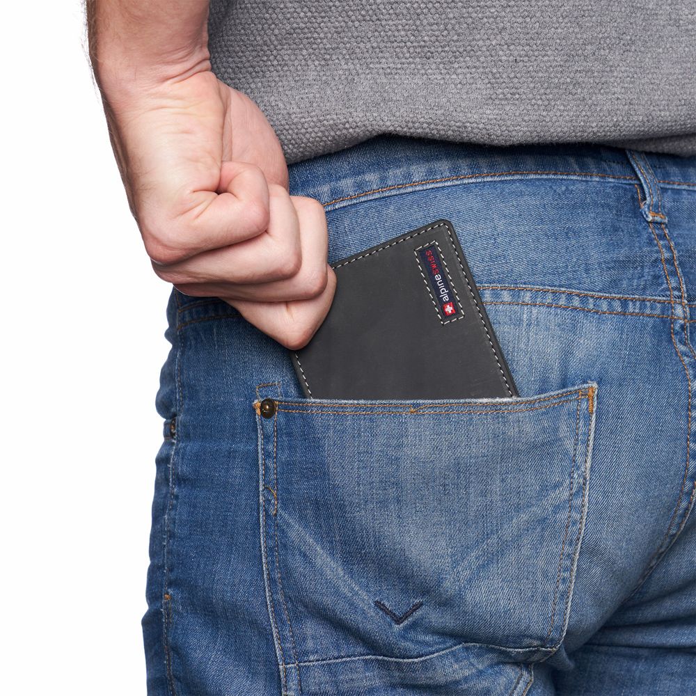 Alpine Swiss Connor Executive Bifold Wallet | Business Passcase for Men | Premium Leather | Dual ID Windows | RFID Blocking | Gift Box Included - Image 22