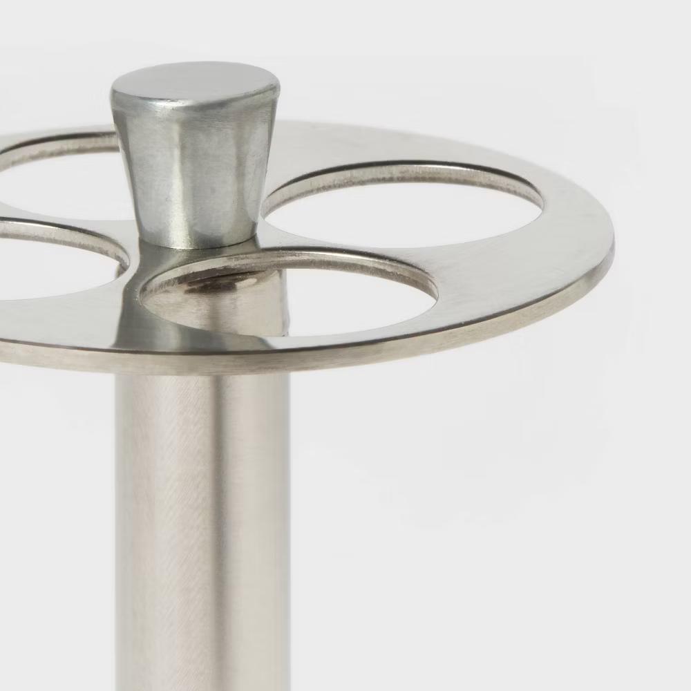 Brushed Stainless Steel Toothbrush Holder - Elegant Bathroom Accessory, Metal Stand for Oral Hygiene - Image 2