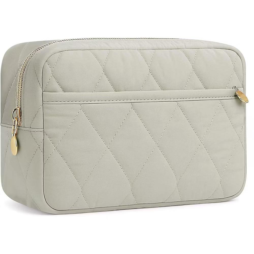 Puffy Padded Makeup Bag Travel Organizer. Wide-Open Cosmetic Pouch for Toiletries and Essentials. - Image 9