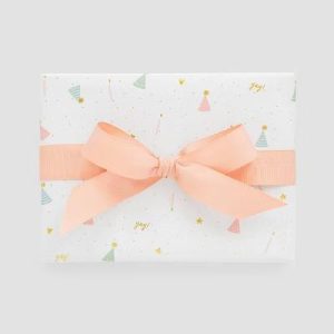 118"x30" Party Hats Wrapping Paper White