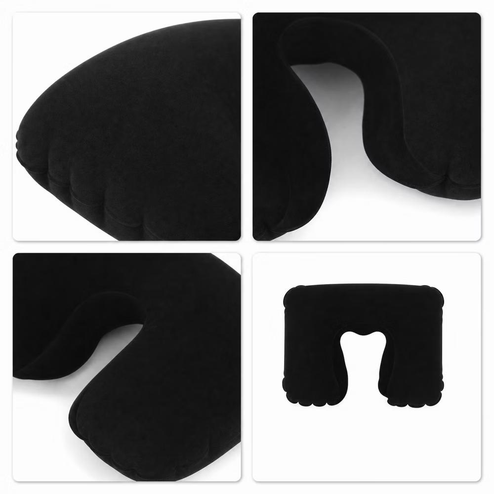 Comfortable Inflatable Travel Pillow with Eye Mask Earplugs 1 Set - Image 2